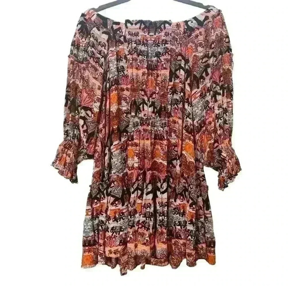 Free People Boho See Ya There Orange Mini Dress, Size XS - Picture 4 of 9